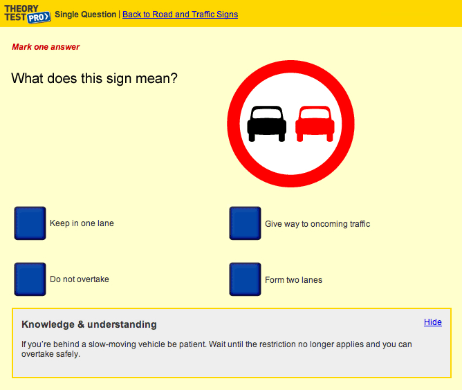 driving theory test practice